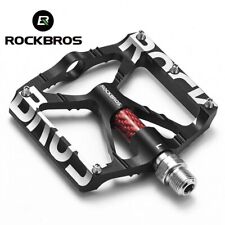 RockBros MTB Bike Pedals Bicycle Flat Platform Aluminum Alloy 4 Bearings 9/16"