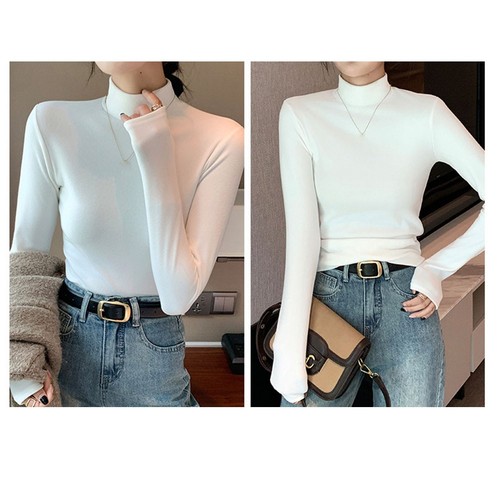 Women solid color high neck - solid,
