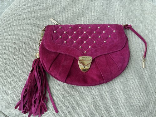 Aspinal pink suede clutch - aspinal, bag