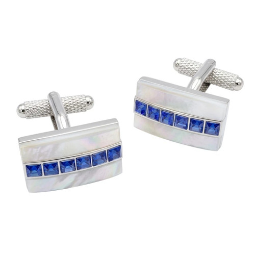 Sapphire crystals cufflinks - sapphire,