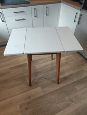 Vintage Mid Century 1970's  White Formica Drop Leaf Table.