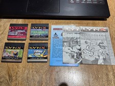 4 x Atari Lynx Games - CHESS, ROBO SQUASH, ELECROCOP, TURBO SUB - With Manuals