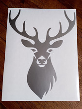 Silver Stag Head Vinyl Decal