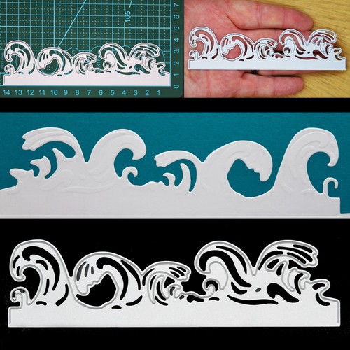 Waves with embossing - with, border