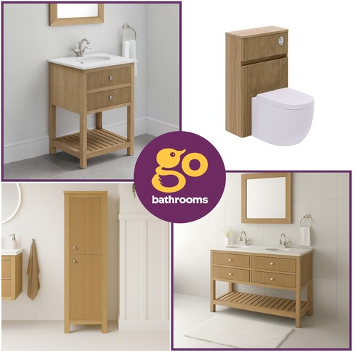 Natural oak ribbed - oak, vanity