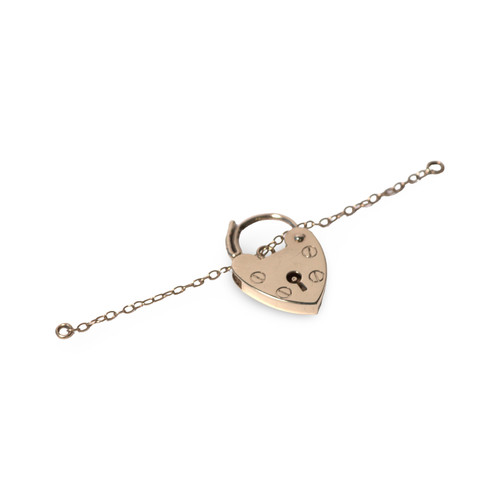 9ct gold heart padlock - gold,