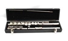 Vintage JM GRASSI Milano Silver Plated Key Of C Concert Flute With Hard Case-I03