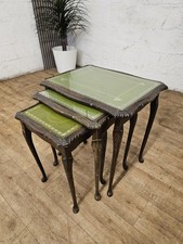 Vintage Green Leather Top Nest