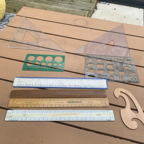 Vintage drawing set - drawing, rulers