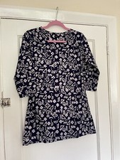 Aval Women’s Indigo Blue Batik Cotton Tunic Mini dress Batik Kurta  size S