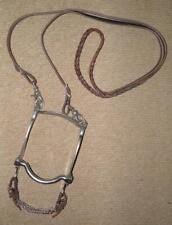 Vintage Sliester USA Western Steel Engraved Shank Ported Bit & Leather Reins 5"
