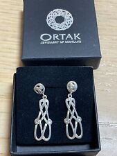 Vintage Ortak Silver Earrings Celtic Design with box