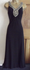 LOVELY ❤️ Wallis  Size 14 P Black Long Evening Egyptian Grecian Dress Ball Prom