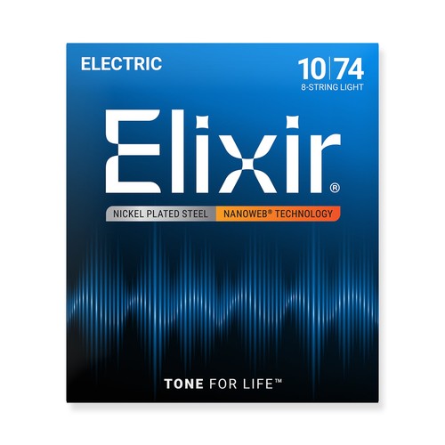 Elixir nanoweb nickel string - nickel, 8-string