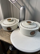 Vintage Retro J&G Meakin Inca Studio Serving Dishes X2 1970's Kitchenalia 