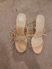 Ego Nude Tie up Clear heels