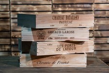 Wooden Wine Box Crate ~ 6 Bottle Flat size. French Genuine Storage / Planter