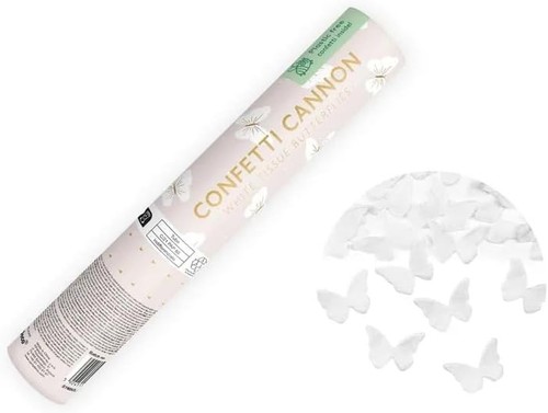 Confetti cannon with white - confetti,
