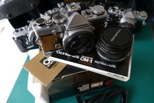 Olympus OM-1, 28mm f3.5 lens, Boxed, Instructions and Winder – Fully serviced