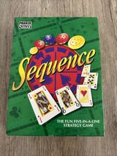 Vintage SEQUENCE Five in a Line Strategy Board Game Parker 1997 100% Complete