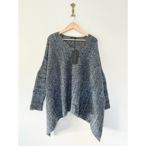 Grizas wool navy marl jumper - grizas,