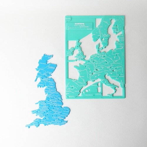 Vintage map stencils europe - 2,
