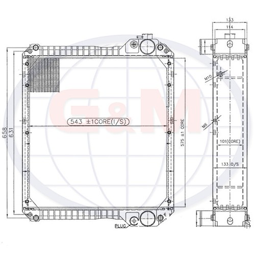Radiator for case tractor - radiator,