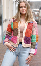 Crochet Pattern copy Ladies Granny square cropped chunky cardigan 32 - 46"  778F