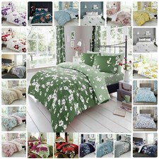 Reversible Duvet Quilt Cover Bedding Set Single Double King Size With Pillowcase