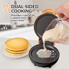 Personal Mini Treat Maker Electric Non stick Griddle Individual Eggs Pancakes