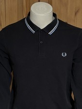 Mens Fred Perry Black Sweatshirt Size L 42” Chest Slim Fit