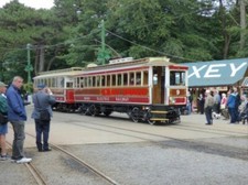 PHOTO  ISLE OF MAN LAXEY TRAM CAR 9 WITH ENCLOSED TRAM TRAILER 58