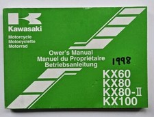 GOOD USED CONDITION GENUINE KAWASAKI KX60/KX80/KX100 OWNERS MANUAL 1998 MODELS
