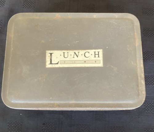 Metal lunch box tin 1960s - metal,