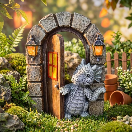 Garden small dragon statue - garden,