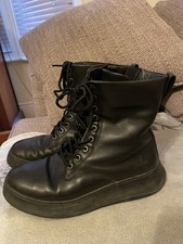 Fitflop F-Mode black genuine Leather wedge Chelsea Boots size UK 5 