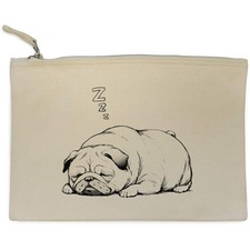 'Sleeping Pug' Canvas Clutch
