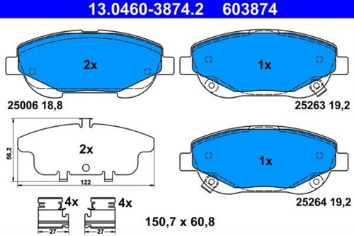 Disc brake pad set ate - pad,
