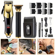 Cordless Professional Hair Clippers Trimmer Kit Men Cutting Machine Barber Salon