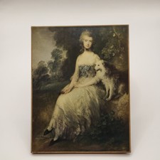 THOMAS GAINSBOROUGH Portrait of Mrs Robinson picture on wood . 3.5x4.5"