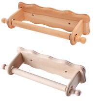 NEW KITCHEN ROLL HOLDER BEECH WOODEN WALL MOUNTED PAPER ROLL TOWEL DISPENSER 