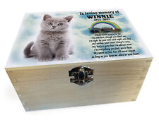 Personalised wooden pet urn for ashes, Pet memorial keepsake urn casket.