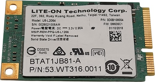 Lite l2064 256gb msata - u8-l2064,