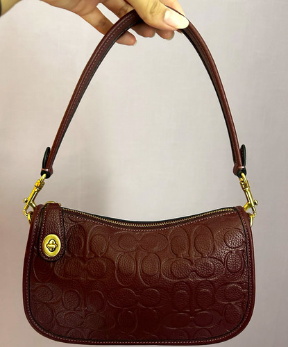 Coach burgundy embossed - embossed, logo