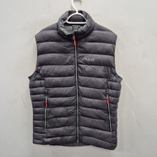 Rab Mens Electron Down Zip Grey Puffer Vest Gilet Bodywarm Pertex Nikwax Large