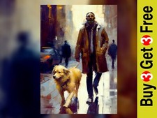 Man and Dog Walk 5"x7" Print