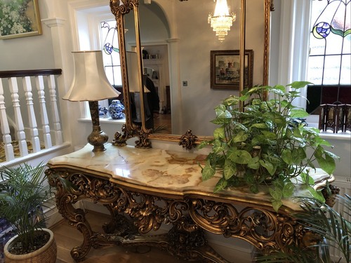 Ornate gold gilt wood console - gold,