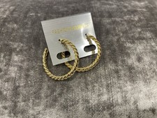 Earrings Golden Colour Fashion Jewellery Hoops / Choice Of Two Types