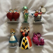 Disney Store Alice in Wonderland 6x Glitter Figures Figurines Set