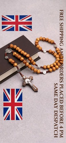 10mm wood bead rosary - 10mm,